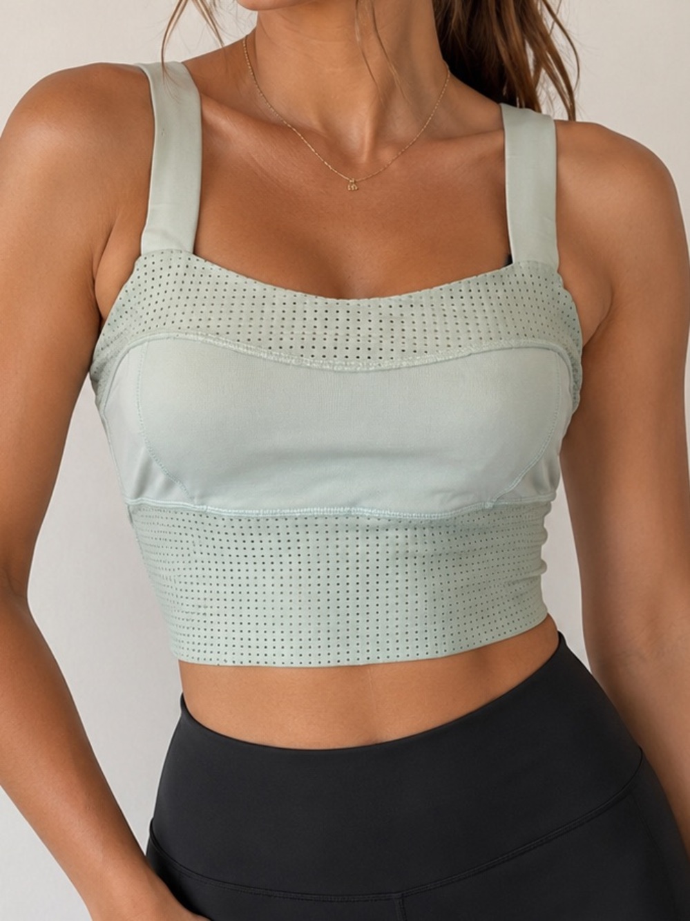 Lululemon Seamless Perforated Crop Bralette - Sage Green size 6